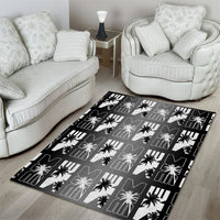Bula Fiji Area Rug Black Makare Masi Tapa Pattern