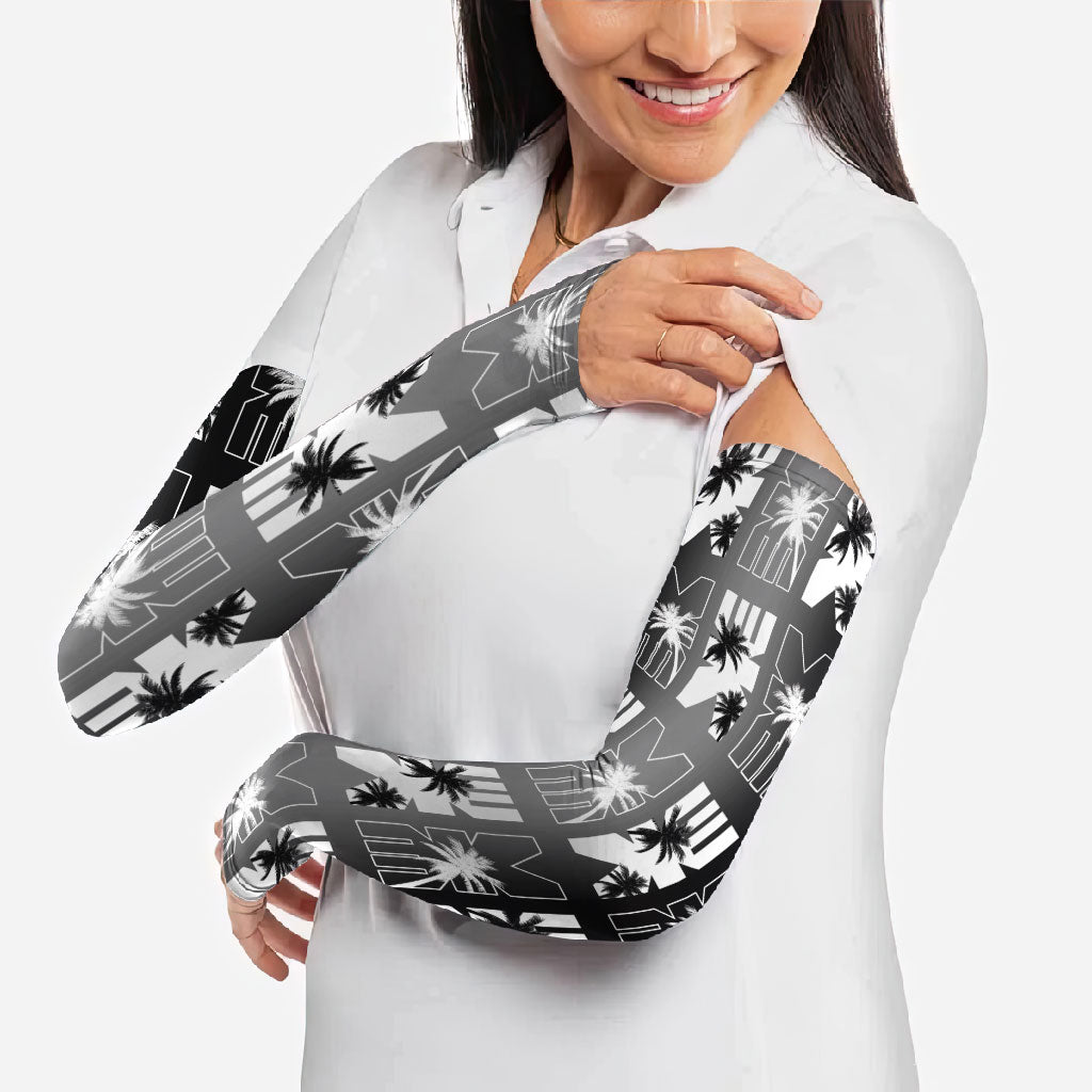 Bula Fiji Arm Sleeves Black Makare Masi Tapa Pattern