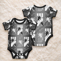 Bula Fiji Baby Onesie Black Makare Masi Tapa Pattern