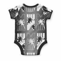 Bula Fiji Baby Onesie Black Makare Masi Tapa Pattern
