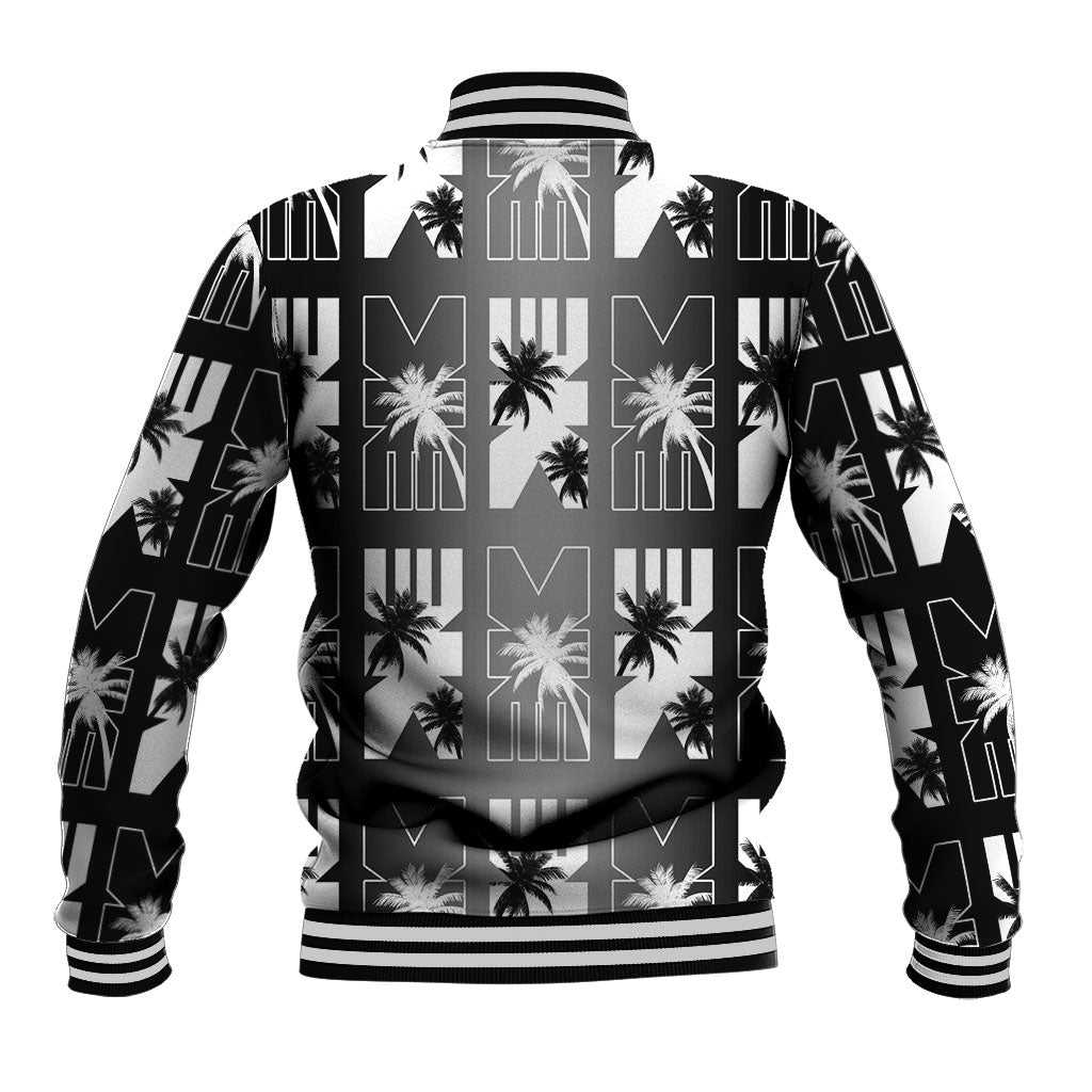 Bula Fiji Baseball Jacket Black Makare Masi Tapa Pattern