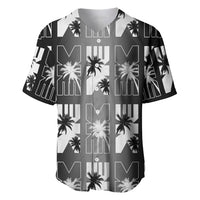 Bula Fiji Baseball Jersey Black Makare Masi Tapa Pattern