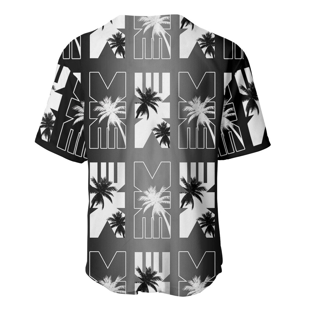 Bula Fiji Baseball Jersey Black Makare Masi Tapa Pattern