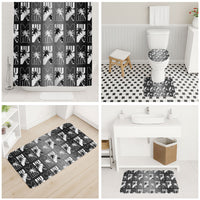 Bula Fiji Bathroom Set Black Makare Masi Tapa Pattern
