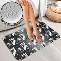 Bula Fiji Bathroom Set Black Makare Masi Tapa Pattern