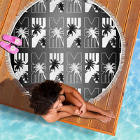 Bula Fiji Beach Blanket Black Makare Masi Tapa Pattern