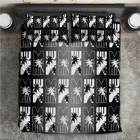 Bula Fiji Bedding Set Black Makare Masi Tapa Pattern