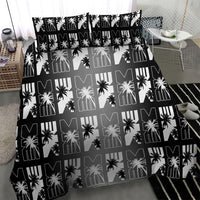 Bula Fiji Bedding Set Black Makare Masi Tapa Pattern