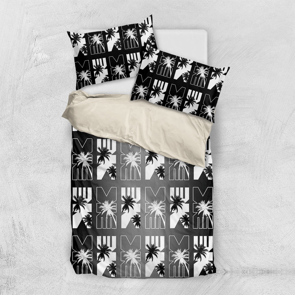 Bula Fiji Bedding Set Black Makare Masi Tapa Pattern