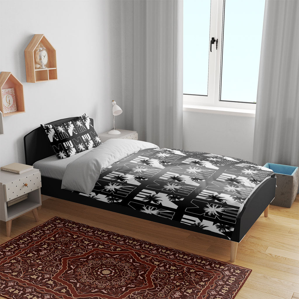 Bula Fiji Bedding Set Black Makare Masi Tapa Pattern