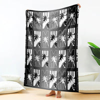 Bula Fiji Blanket Black Makare Masi Tapa Pattern