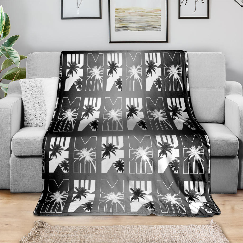 Bula Fiji Blanket Black Makare Masi Tapa Pattern