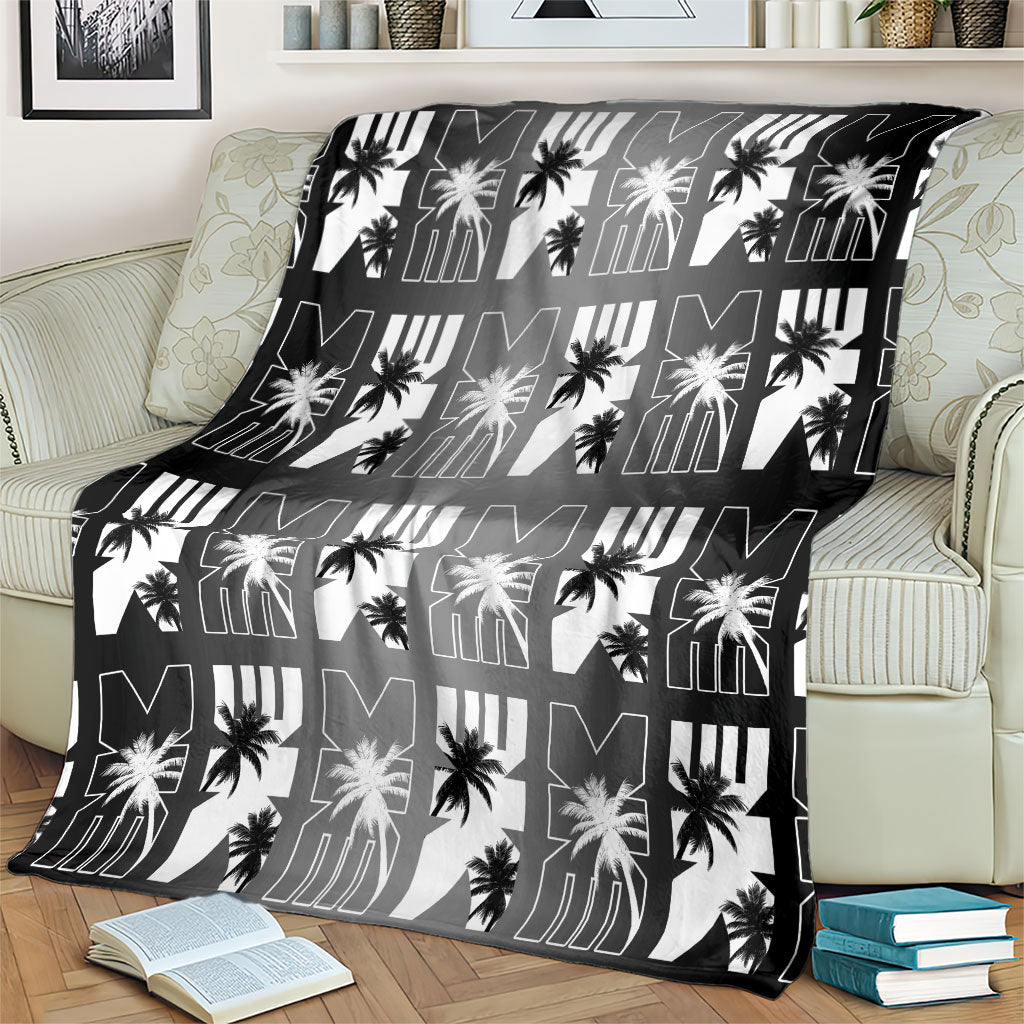 Bula Fiji Blanket Black Makare Masi Tapa Pattern