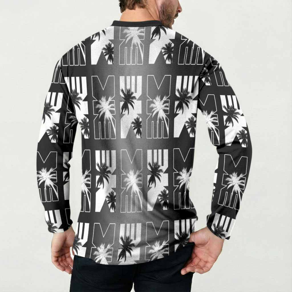 Bula Fiji Button Sweatshirt Black Makare Masi Tapa Pattern