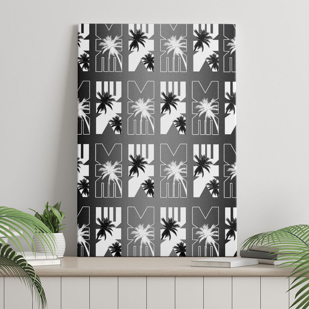 Bula Fiji Canvas Wall Art Black Makare Masi Tapa Pattern