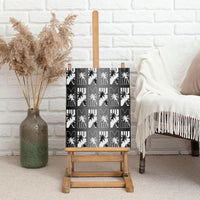 Bula Fiji Canvas Wall Art Black Makare Masi Tapa Pattern