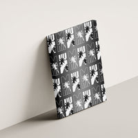 Bula Fiji Canvas Wall Art Black Makare Masi Tapa Pattern