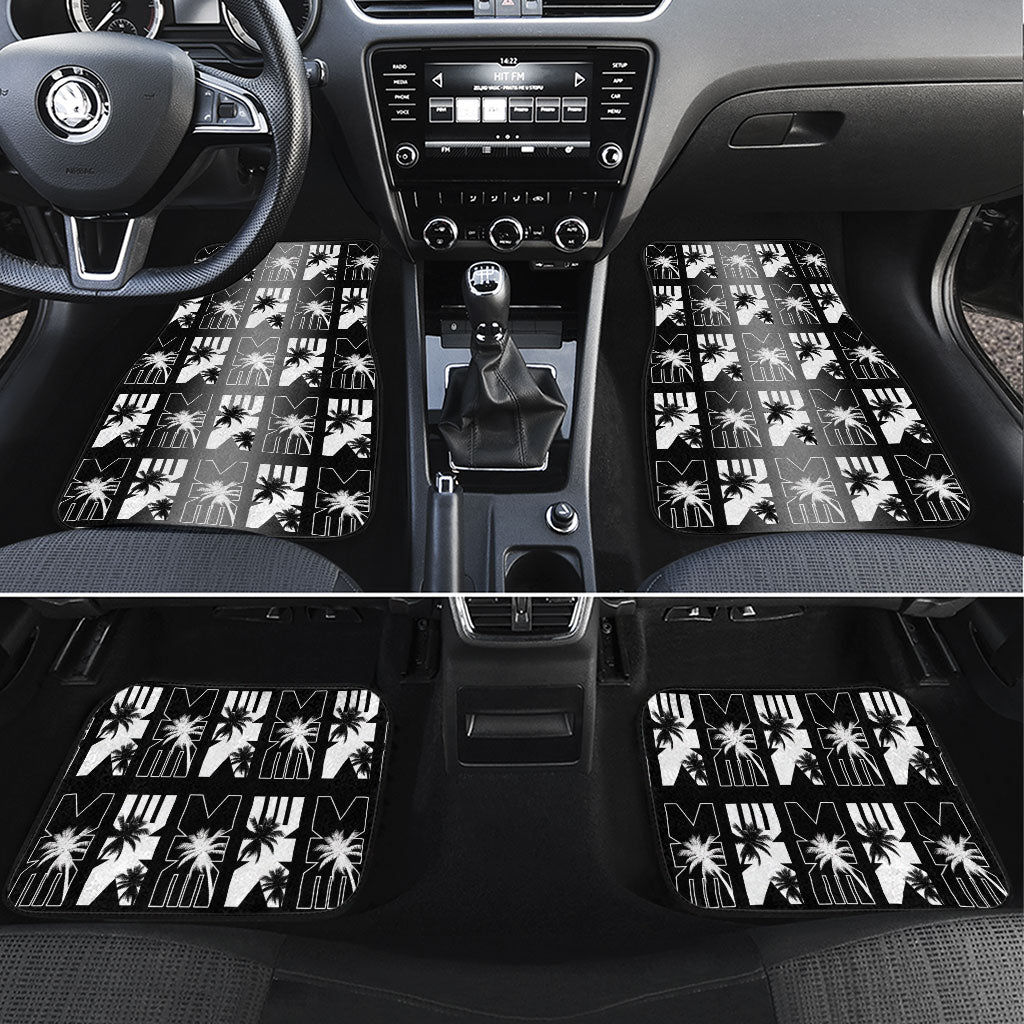 Bula Fiji Car Mats Black Makare Masi Tapa Pattern