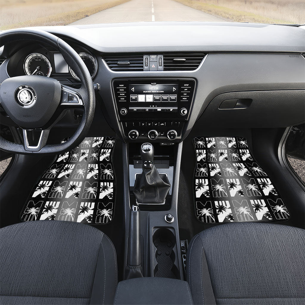 Bula Fiji Car Mats Black Makare Masi Tapa Pattern