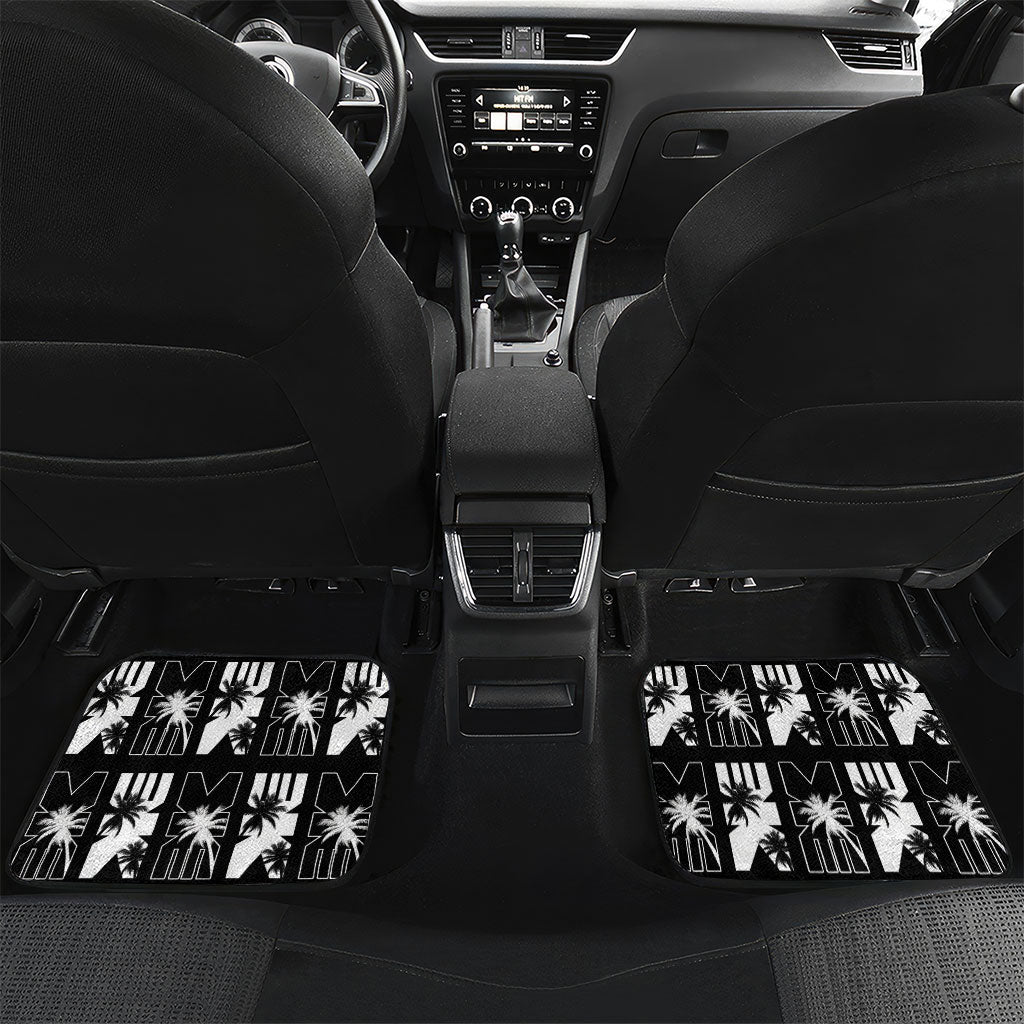 Bula Fiji Car Mats Black Makare Masi Tapa Pattern