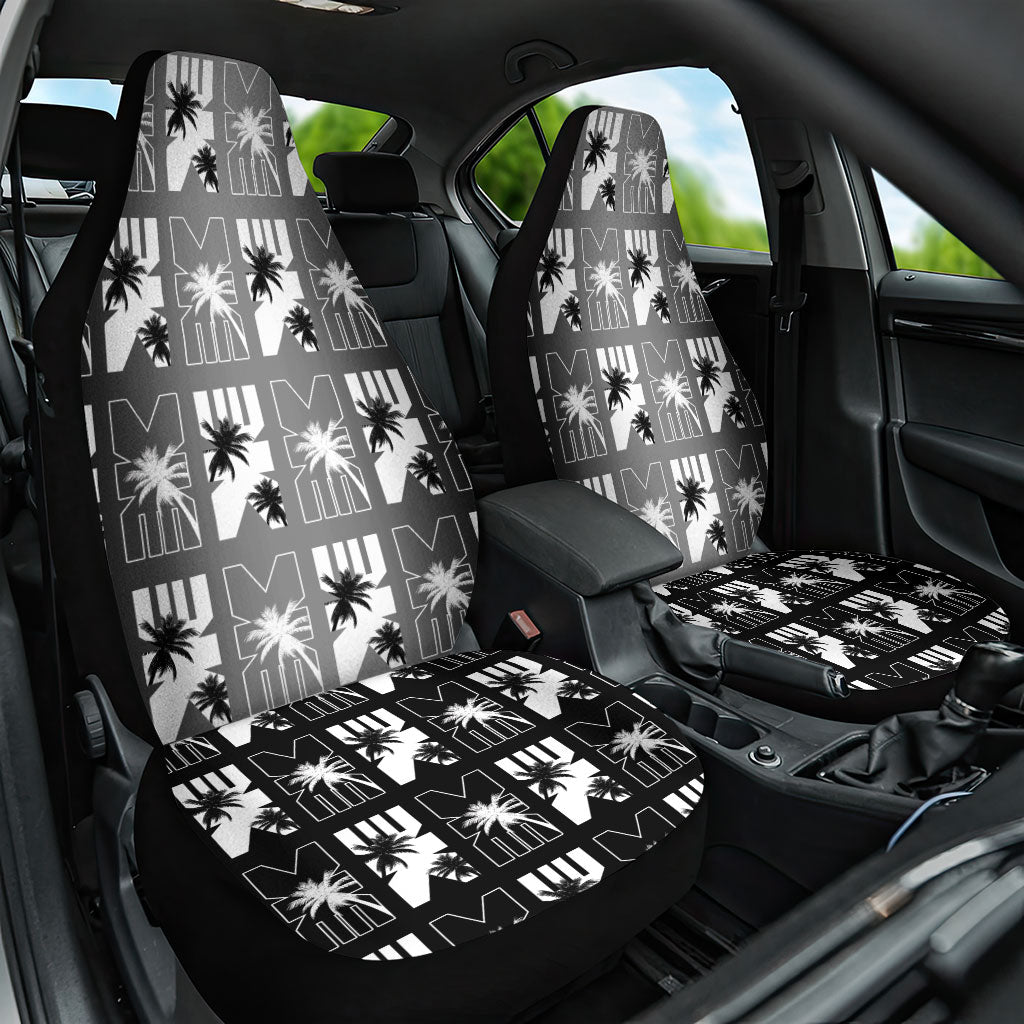 Bula Fiji Car Seat Cover Black Makare Masi Tapa Pattern