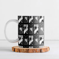 Bula Fiji Ceramic Mug Black Makare Masi Tapa Pattern