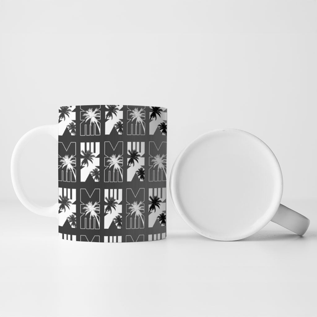 Bula Fiji Ceramic Mug Black Makare Masi Tapa Pattern