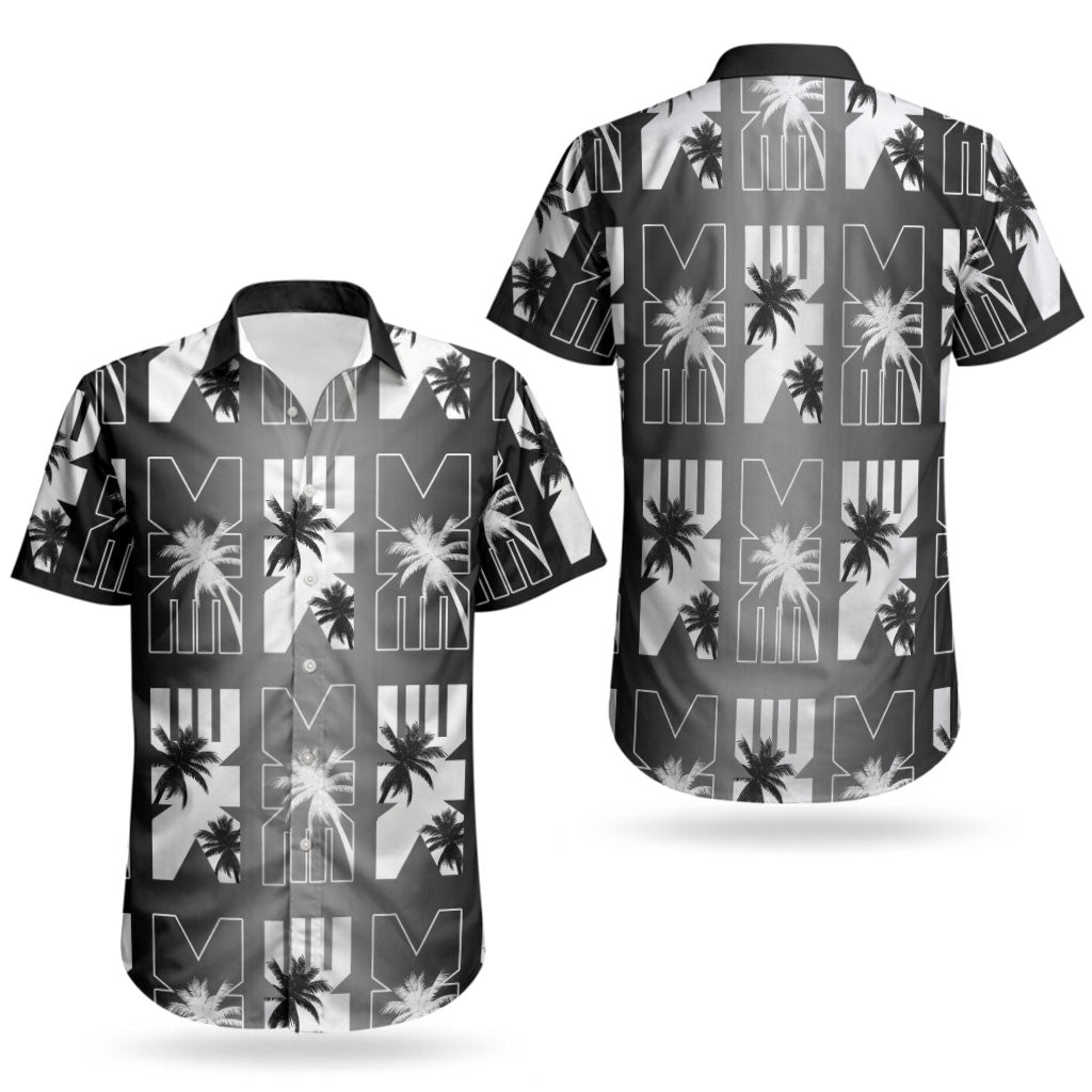 Bula Fiji Couples Matching Puletasi and Hawaiian Shirt Black Makare Masi Tapa Pattern