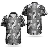 Bula Fiji Couples Matching Puletasi and Hawaiian Shirt Black Makare Masi Tapa Pattern