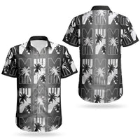 Bula Fiji Couples Matching Tank Maxi Dress and Hawaiian Shirt Black Makare Masi Tapa Pattern
