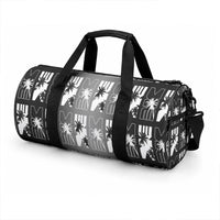 Bula Fiji Duffle Bag Black Makare Masi Tapa Pattern