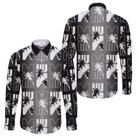 Bula Fiji Family Matching Off Shoulder Short Dress and Hawaiian Shirt Black Makare Masi Tapa Pattern