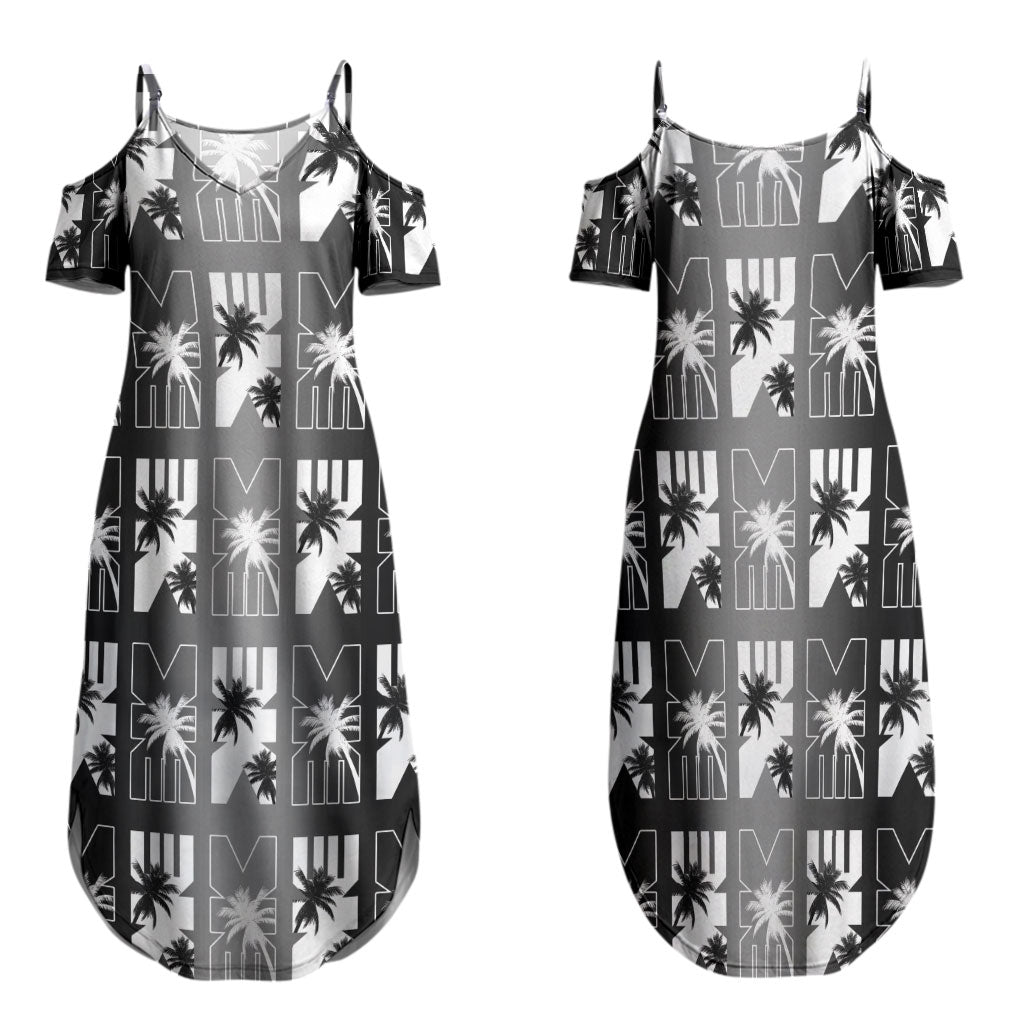 Bula Fiji Family Matching Summer Maxi Dress and Hawaiian Shirt Black Makare Masi Tapa Pattern