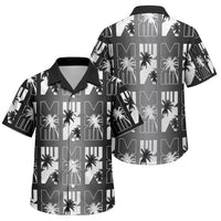Bula Fiji Family Matching Summer Maxi Dress and Hawaiian Shirt Black Makare Masi Tapa Pattern