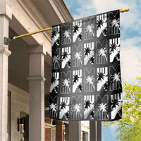 Bula Fiji Garden Flag Black Makare Masi Tapa Pattern