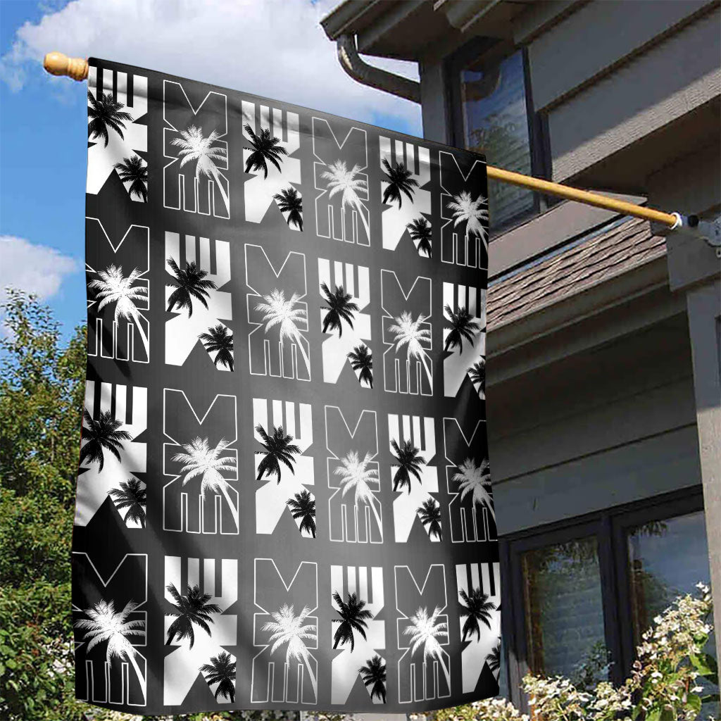 Bula Fiji Garden Flag Black Makare Masi Tapa Pattern