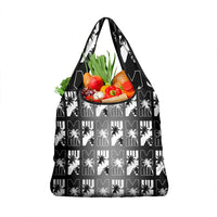 Bula Fiji Grocery Bag Black Makare Masi Tapa Pattern
