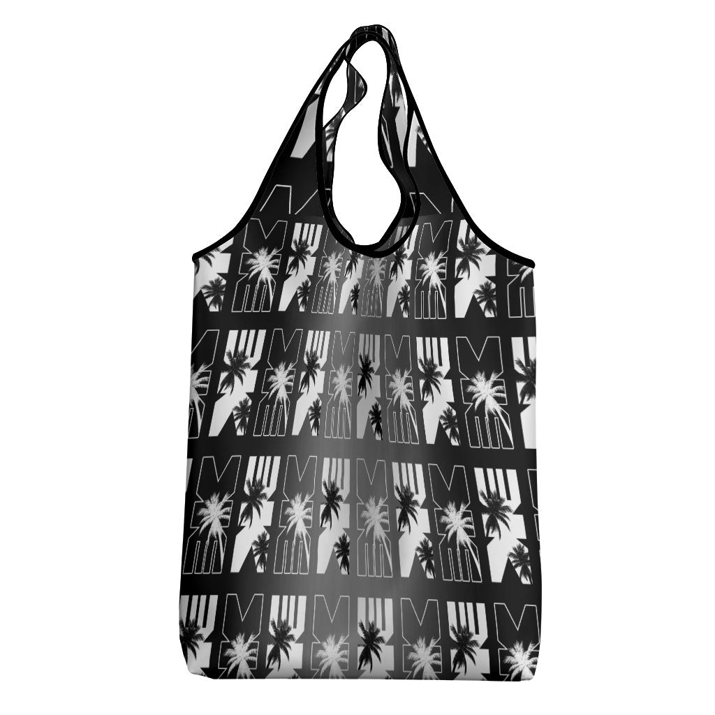 Bula Fiji Grocery Bag Black Makare Masi Tapa Pattern