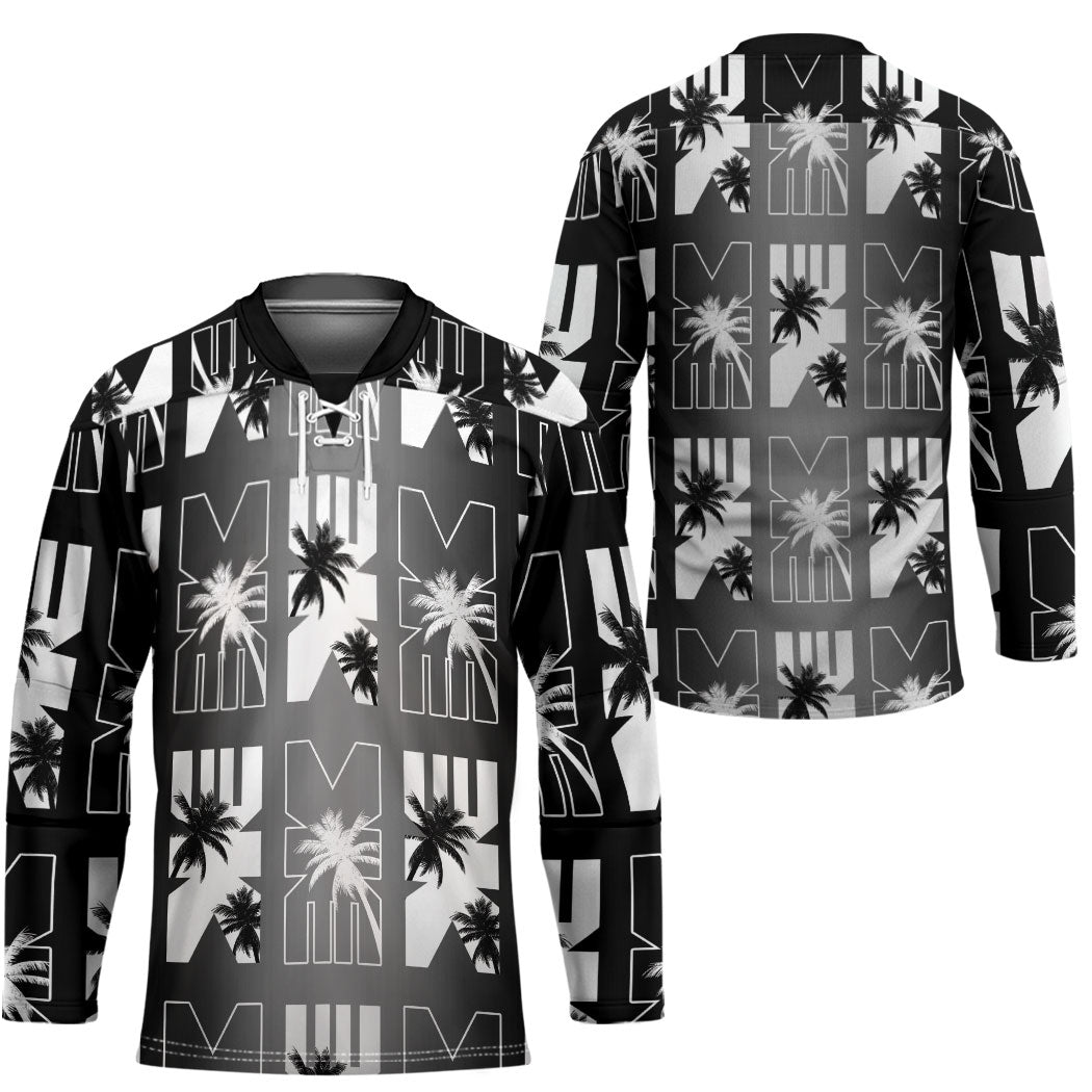 Bula Fiji Hockey Jersey Black Makare Masi Tapa Pattern