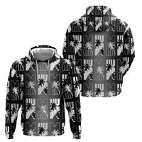 Bula Fiji Hoodie Black Makare Masi Tapa Pattern