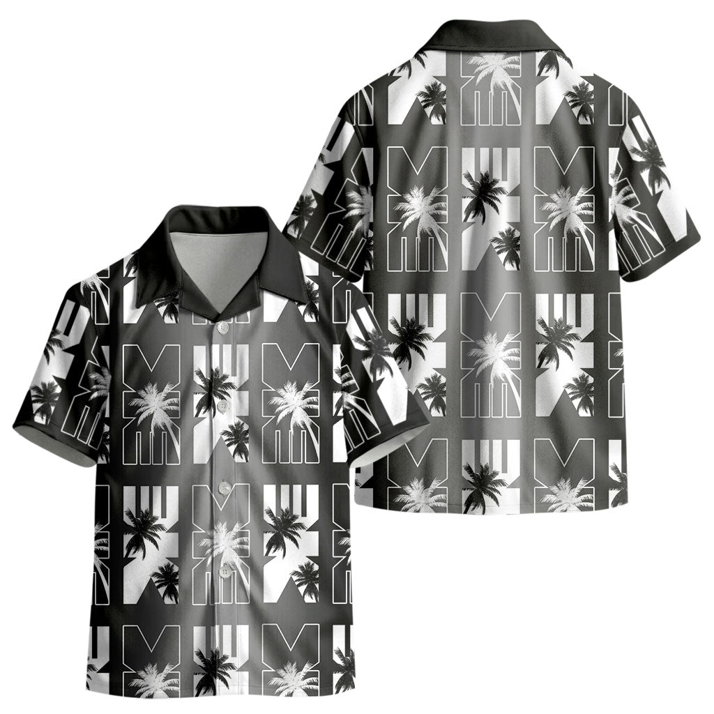 Bula Fiji Kid Hawaiian Shirt Black Makare Masi Tapa Pattern