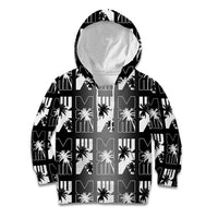 Bula Fiji Kid Hoodie Black Makare Masi Tapa Pattern
