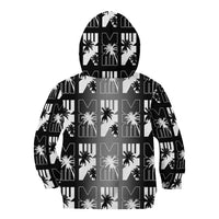 Bula Fiji Kid Hoodie Black Makare Masi Tapa Pattern