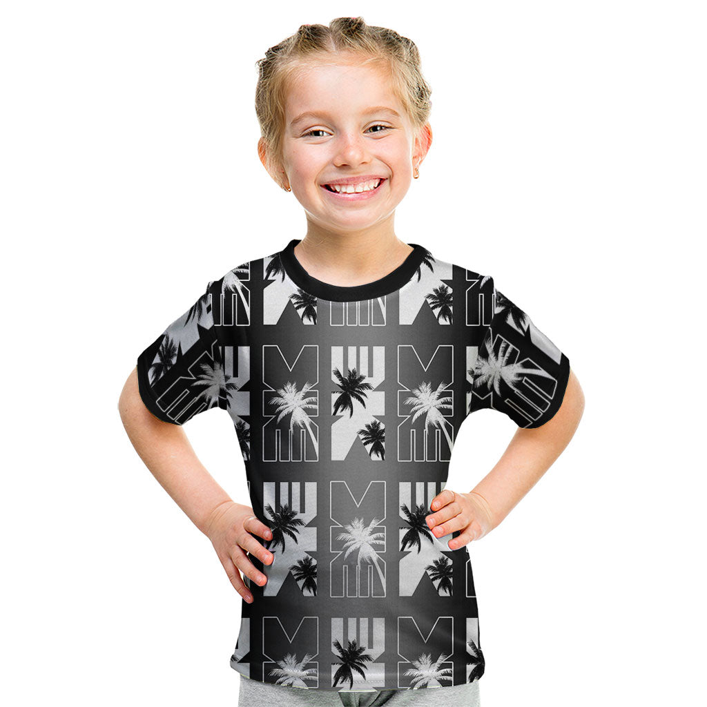 Bula Fiji Kid T Shirt Black Makare Masi Tapa Pattern