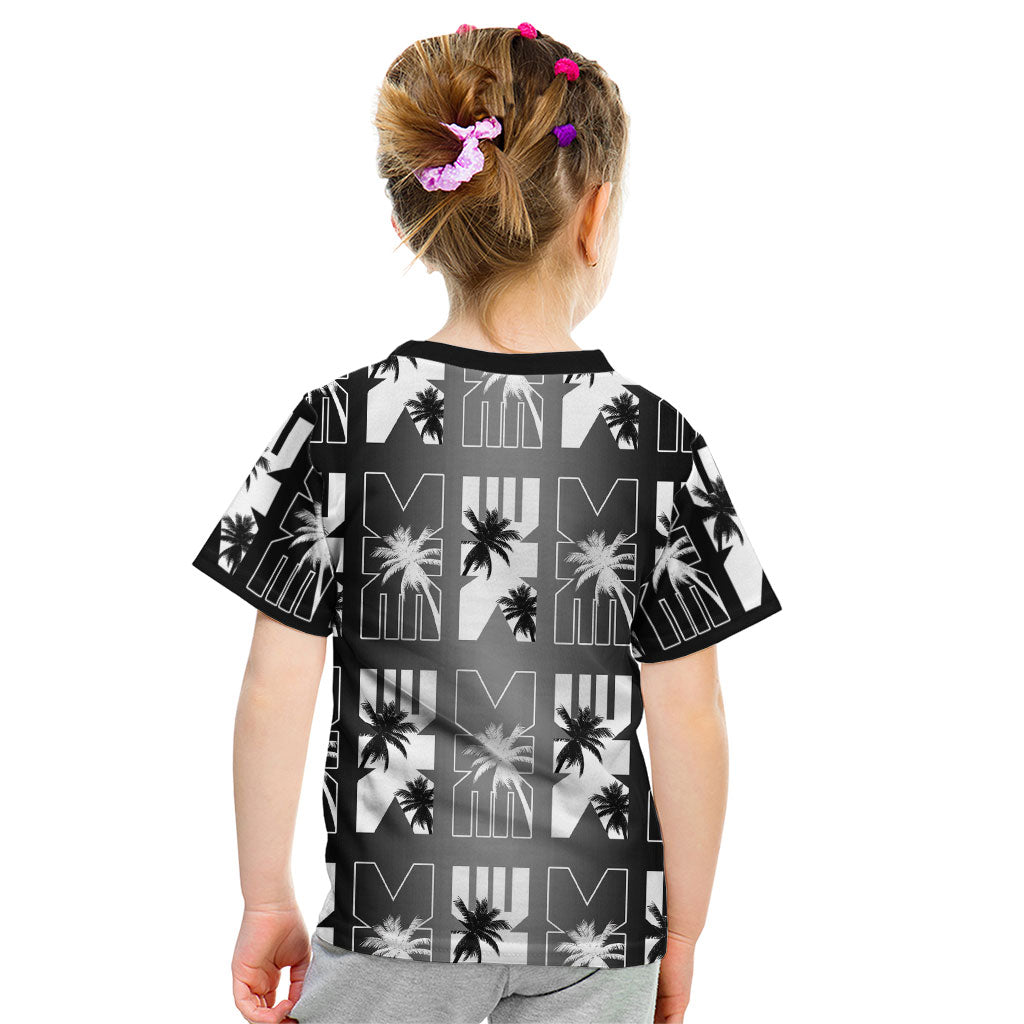 Bula Fiji Kid T Shirt Black Makare Masi Tapa Pattern
