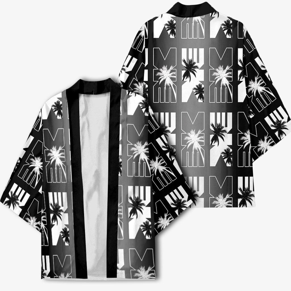 Bula Fiji Kimono Black Makare Masi Tapa Pattern