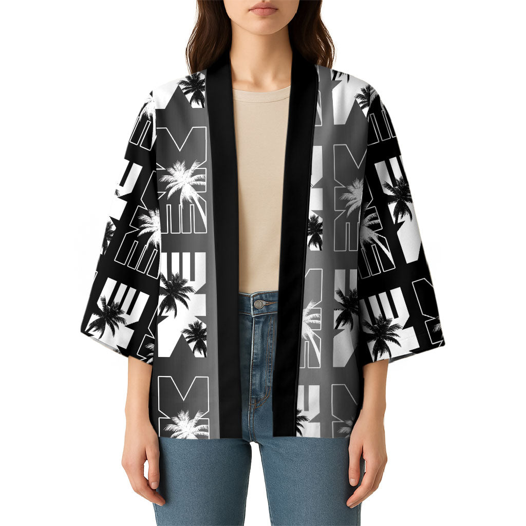 Bula Fiji Kimono Black Makare Masi Tapa Pattern