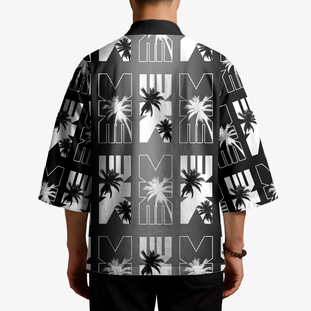 Bula Fiji Kimono Black Makare Masi Tapa Pattern