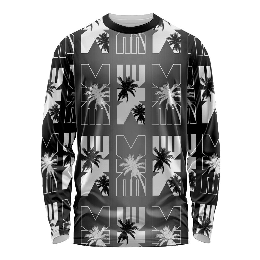 Bula Fiji Long Sleeve Shirt Black Makare Masi Tapa Pattern