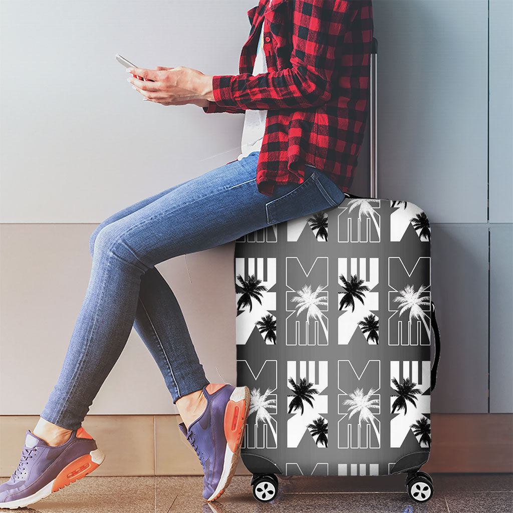 Bula Fiji Luggage Cover Black Makare Masi Tapa Pattern